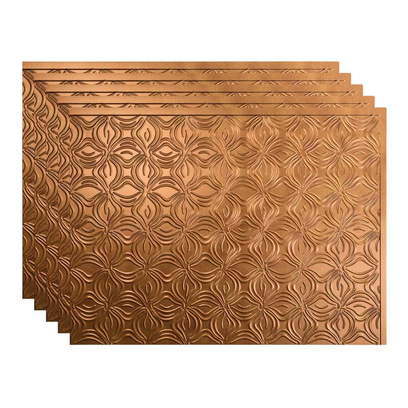 FASÄDE Lotus Decorative Vinyl Backsplash Panel - 5 Pack - Antique Bronze