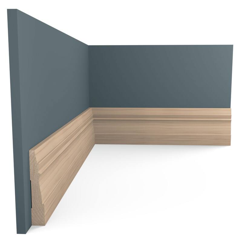 WM631 9/16-in D x 3-1/4-in W x 96-in L Americraft Solid Hardwood Stain Grade Colonial Base Moulding