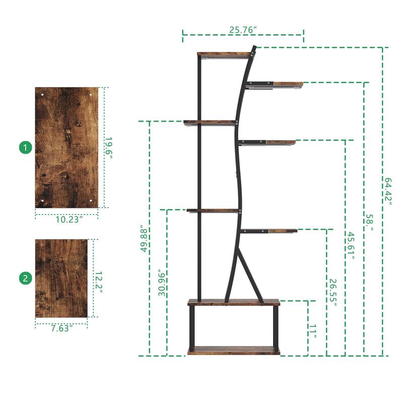 8 Tiered Plant Stand Indoor with Grow Lights,64"H Plant Shelf