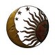 preview thumbnail 1 of 1, Celestial Bronze Sun, Star, and Moon Wall Decor