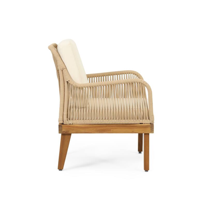 Annisa Outdoor Acacia Wood Club Chair (Set of 2) by Christopher Knight Home