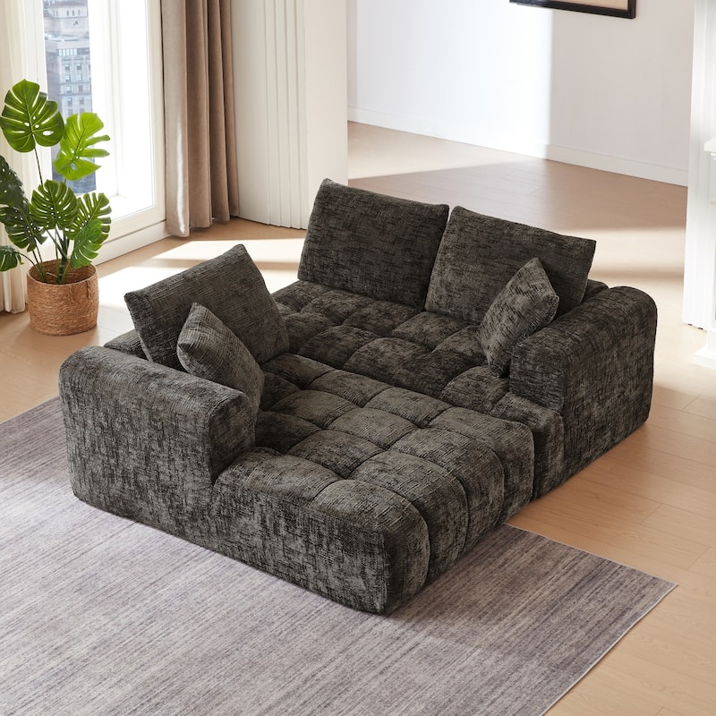 108.2" L-Shaped Chenille Luxury Oversized Sectional Sofa Free-combined Sofa, No Assembly Required