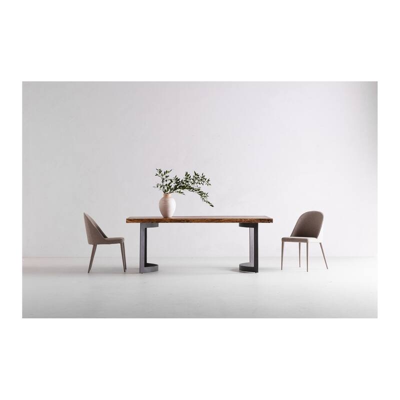 Aurelle Home Bennett Rustic Farmhouse Live Edge Dining Table