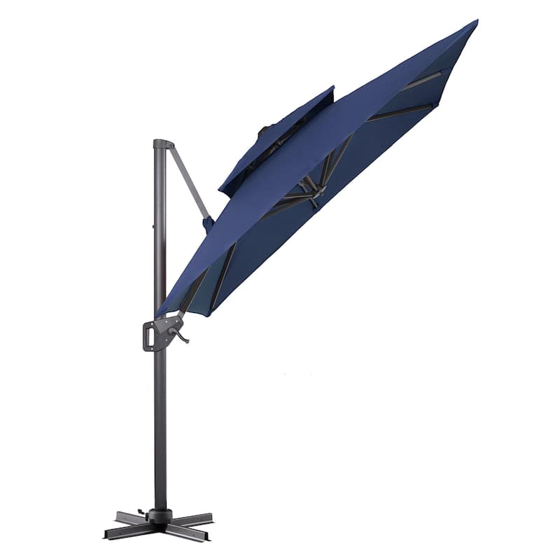 Furniture of America Aires 8-foot Steel Square Cantilever Offset Tilt Roma Umbrella