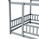 preview thumbnail 65 of 127, Wood Toddler House Bed with Roof Frame and Safety Guardrails Montessori Floor Bed without Slats No Door Houseshaped Platform Bed