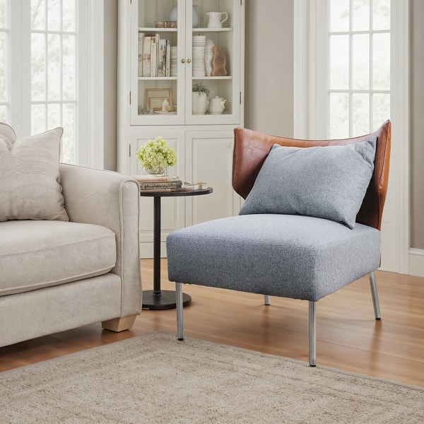 slide 2 of 15, Art Leon Upholstered Accent Side Chair Grey and Brown