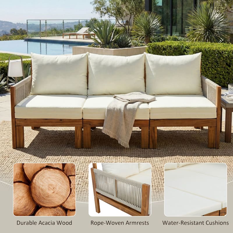 3-in-1 Outdoor Daybed & Patio Sofa with Pull-Out Sleeper by Leisure Zone