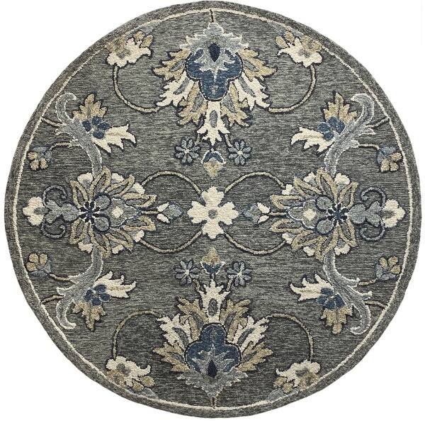 Shop Traditional Gray Floral Jacobean Rug Overstock 31295266