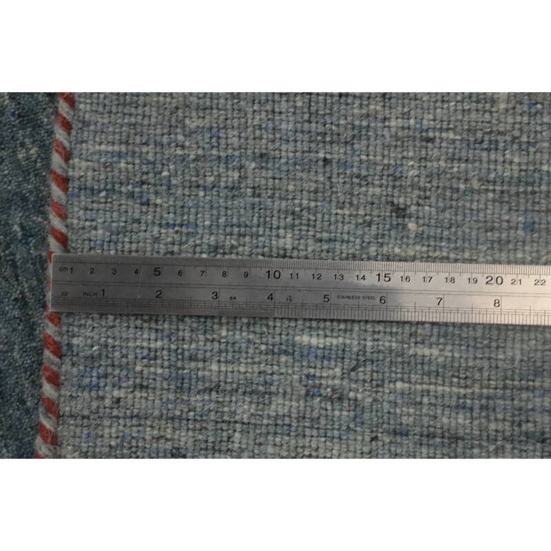 Hand Knotted Oriental 100% Wool Carpet Tribal Animal Pictorial Navy Blue & Blues Gabbeh Area Rug - 9' 10'' X 10' 2''