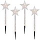 preview thumbnail 2 of 3, 4ct Lighted Star Christmas Pathway Marker with Lawn Stakes White Wire - Clear Lights - 26"