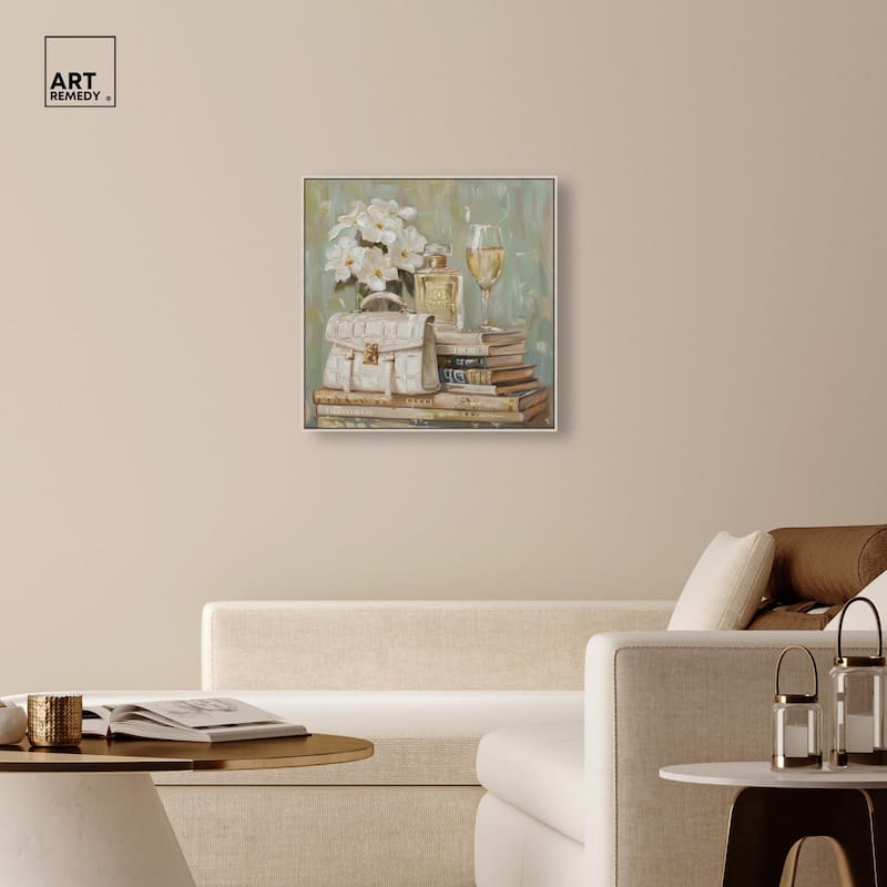 Sage Green Glam Canvas by Art Remedy