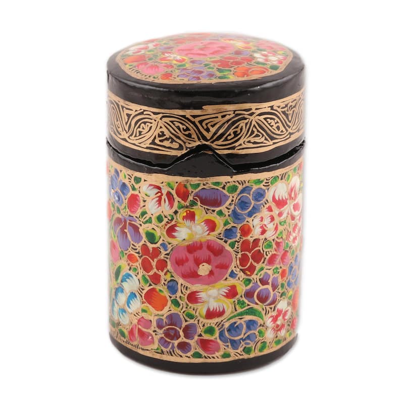 Novica Handmade Floral Explosion Papier Mache Toothpick Holder