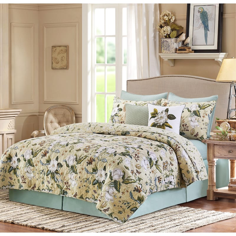 Garden Images Cotton Reversible Machine Washable Quilt Set