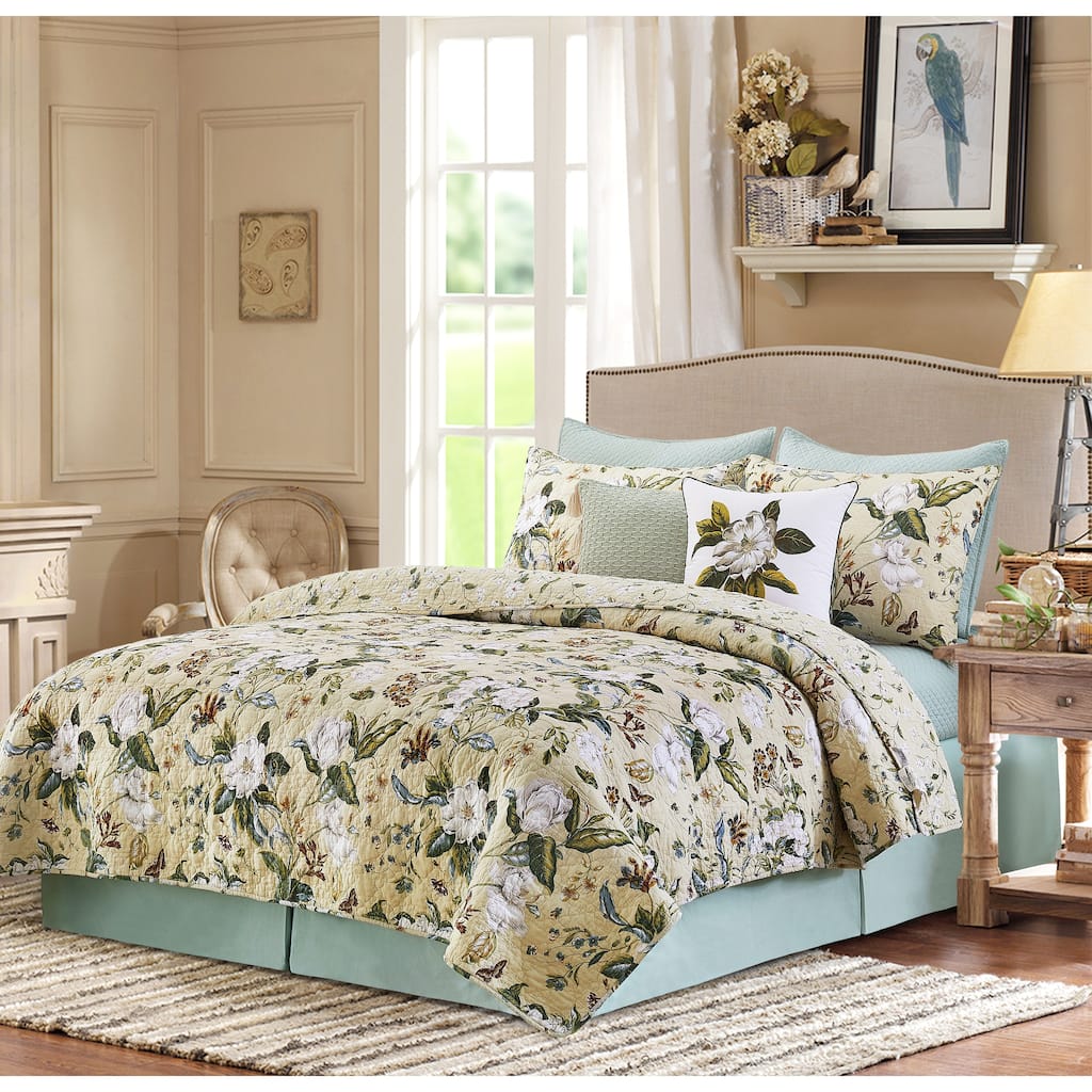 Garden Images Cotton Reversible Machine Washable Quilt Set