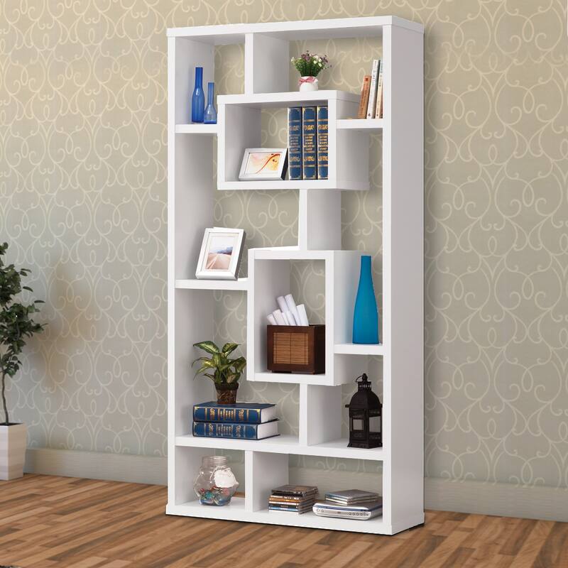 Fantastic Geometric Cubed Rectangular bookcase, White