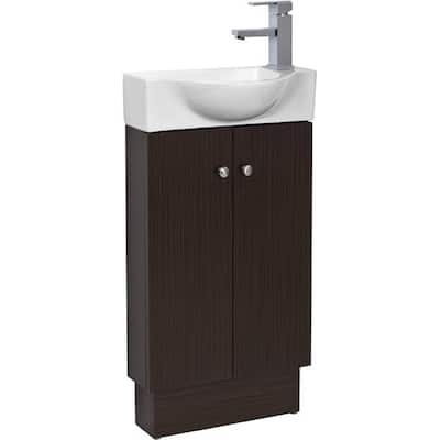 Fine Fixtures Glenwood 17 Inch Wood Wenge/ White Bathroom Vanity