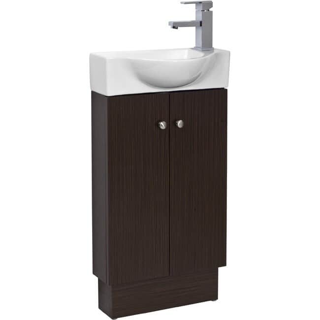 Fine Fixtures Glenwood 17 Inch Wood Wenge/ White Bathroom Vanity