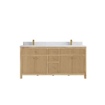 Willow Collections 72 in. W x 22 in. D Sonoma Teak Double Sink Bathroom Vanity with Countertop
