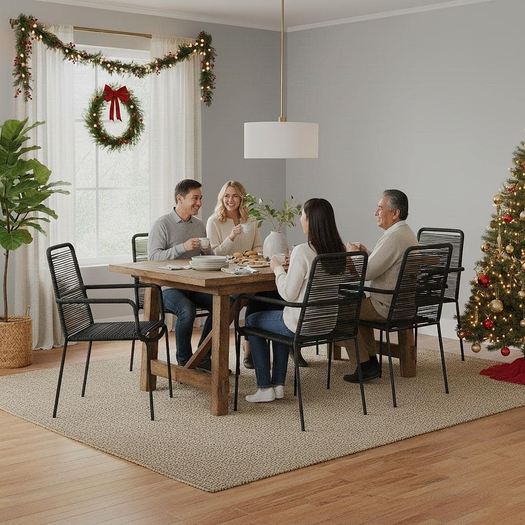 Palaio Modern Rope Dining Chair (Set of 4) Indoor/Outdoor Woven Seat