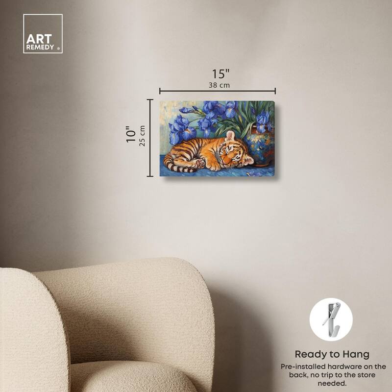 Gentle Tiger Nap Canvas by Art Remedy, Gallery Wrapped