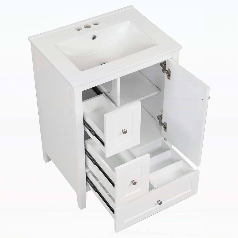24-Inch Bathroom Vanity with Storage,Adjustable Shelf