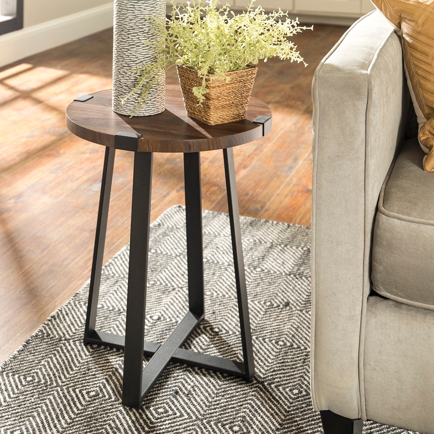 Carbon loft kenyon round hot sale metal wrap side table