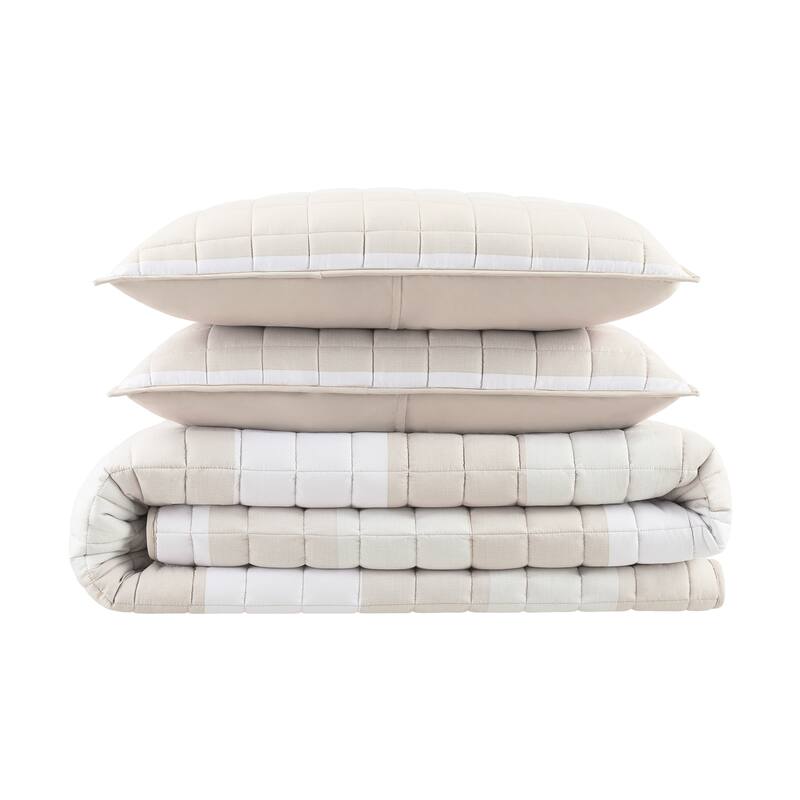 Serta Simply Comfort Billy Textured Stripe Quilt Set