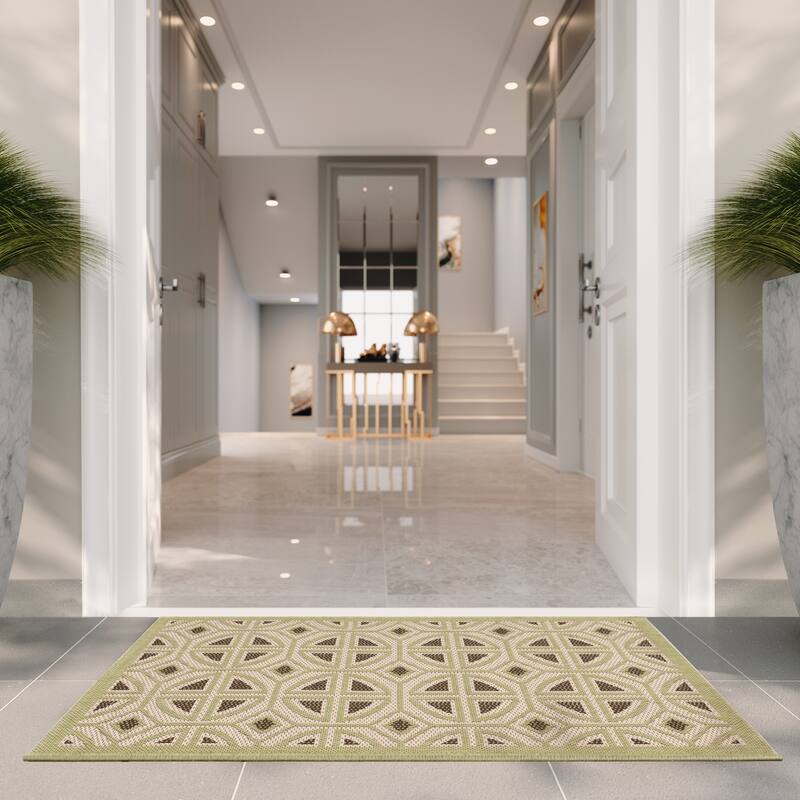 SAFAVIEH Courtyard Fatmire Indoor/ Outdoor Waterproof Patio Backyard Rug