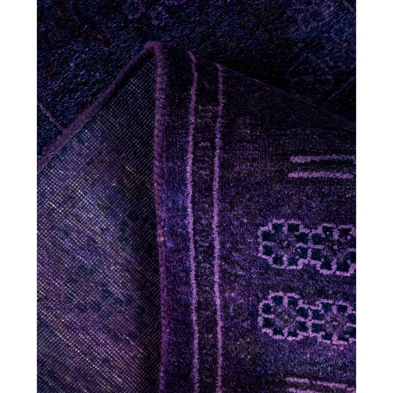 Overdyed One-of-a-Kind Hand-Knotted Area Rug - Purple - 2' 7" x 14' 8"