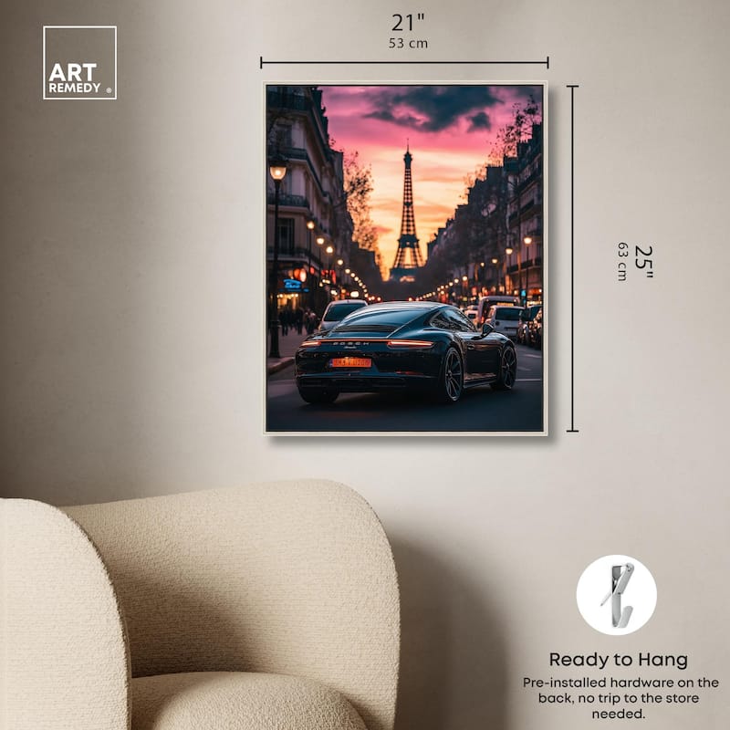 Parisian Porsche Twilight I Canvas by Art Remedy