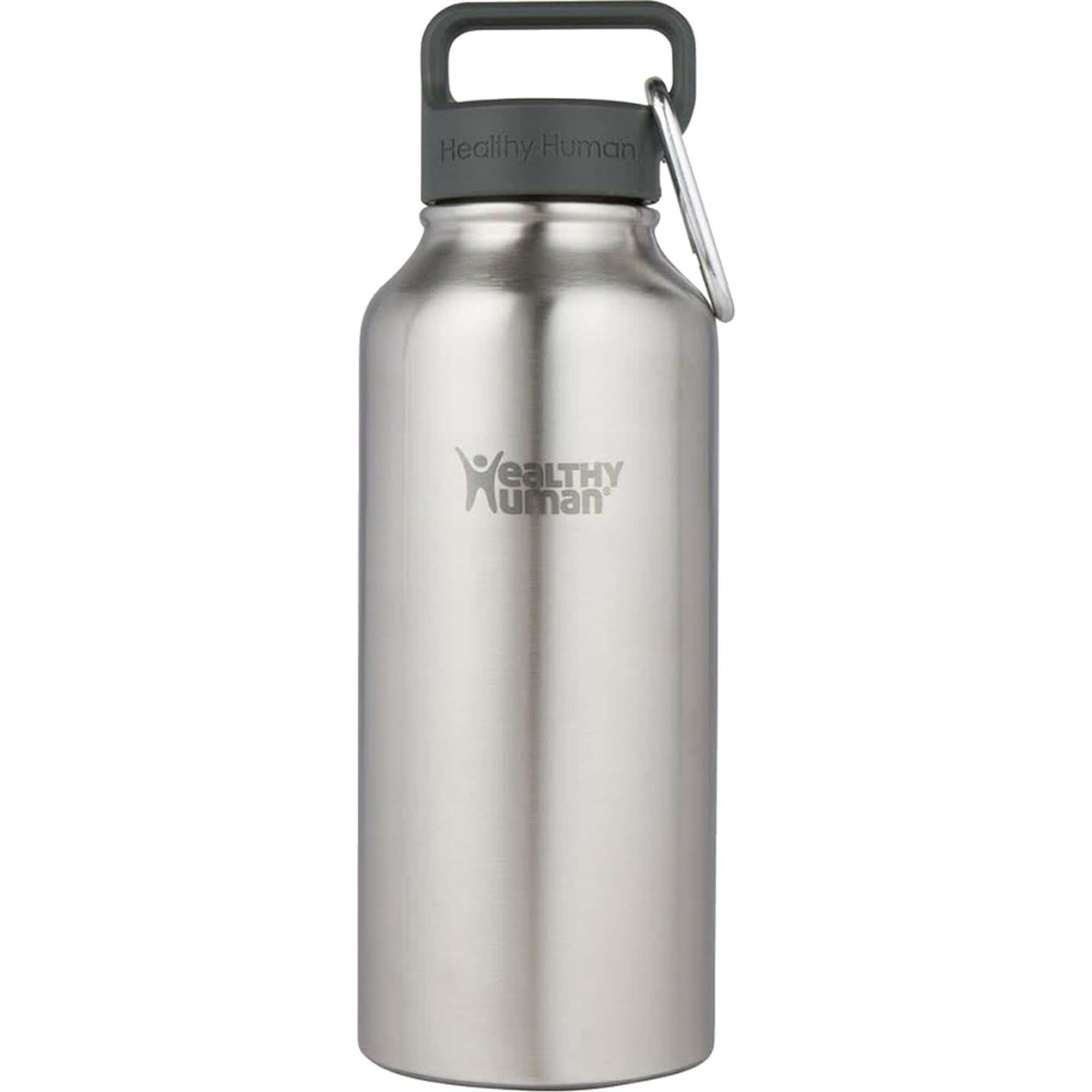 Healthy Human Stainless Steel Water Bottle (Pure Black, 32 oz/ 946 ml)