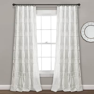 Lush Decor Nova Ruffle Window Curtain Panel Pair