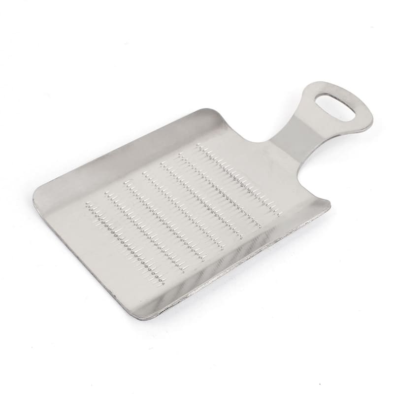 2 Pcs Metal Ginger Garlic Wasabi Grater Shredder Grinder Kitchenware - Silver - 4.3" x 2.8" x (L*W)