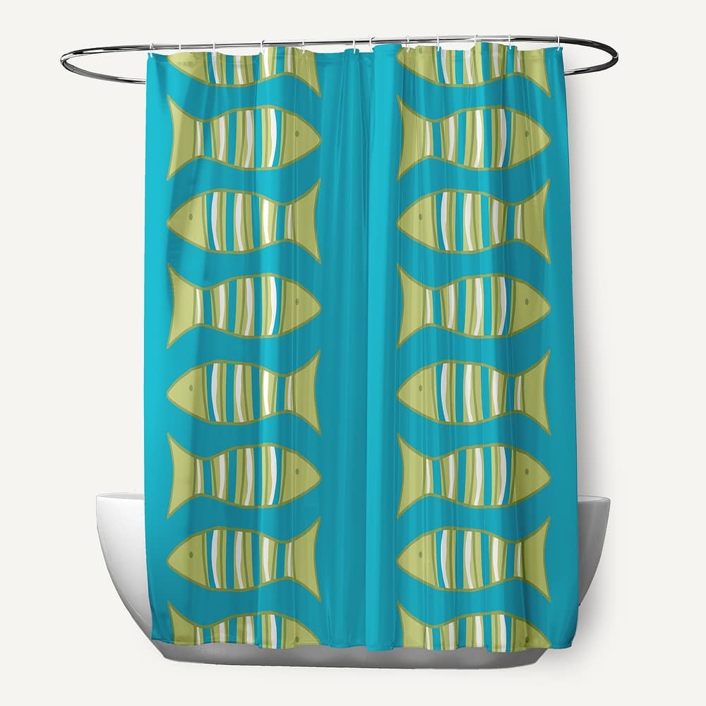 Something's Fishy Animal Print Print Print Shower Curtain