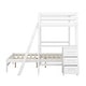 preview thumbnail 15 of 43, Twin over Full Bunk Bed with Built-in Desk and Three Drawers,Multifunctional Loft Bunk Bed With Storage