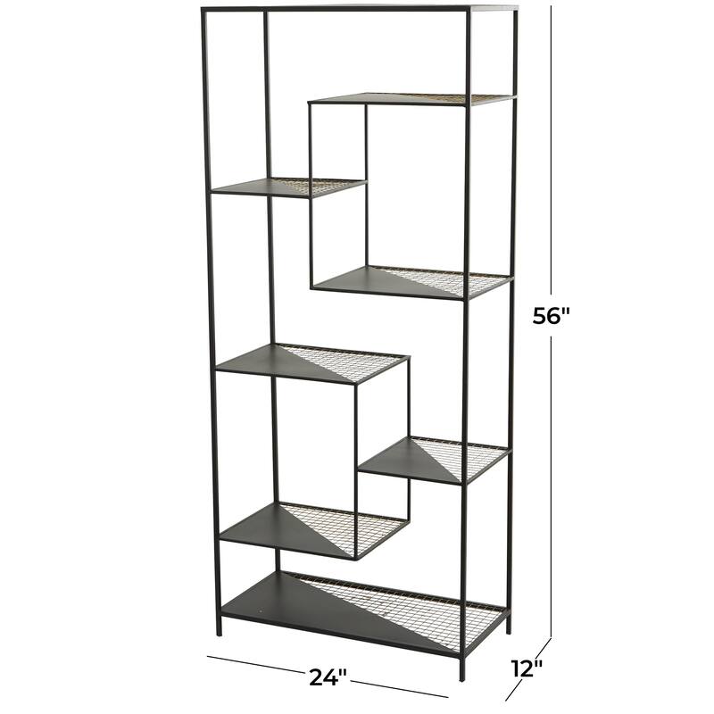 Metal 8 Shelves Shelving Unit - Black - Roche River Decor