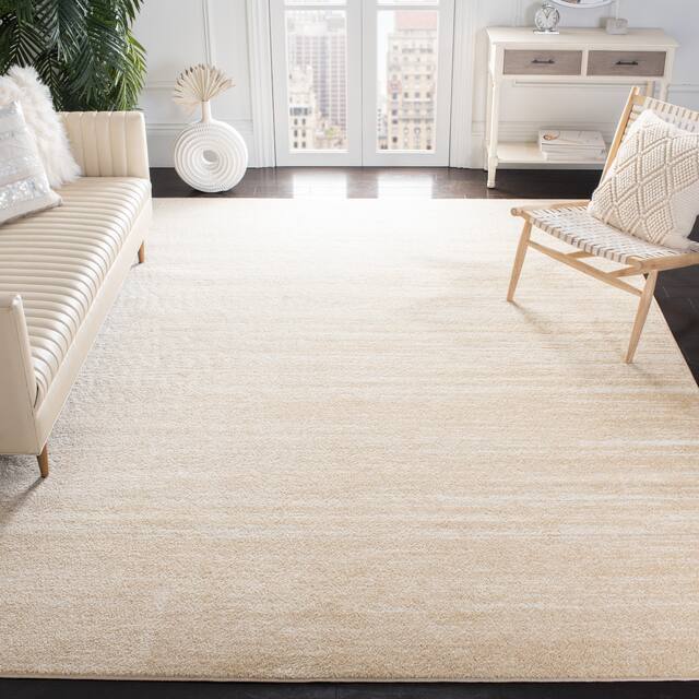 SAFAVIEH Adirondack Vera Modern Ombre Distressed Stripe Area Rug - 12' x 15' - Champagne/Cream