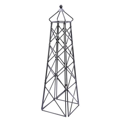 Achla Designs Lattice Obelisk Garden Trellis, 67 Inch Tall, Graphite Powder Coat Finish