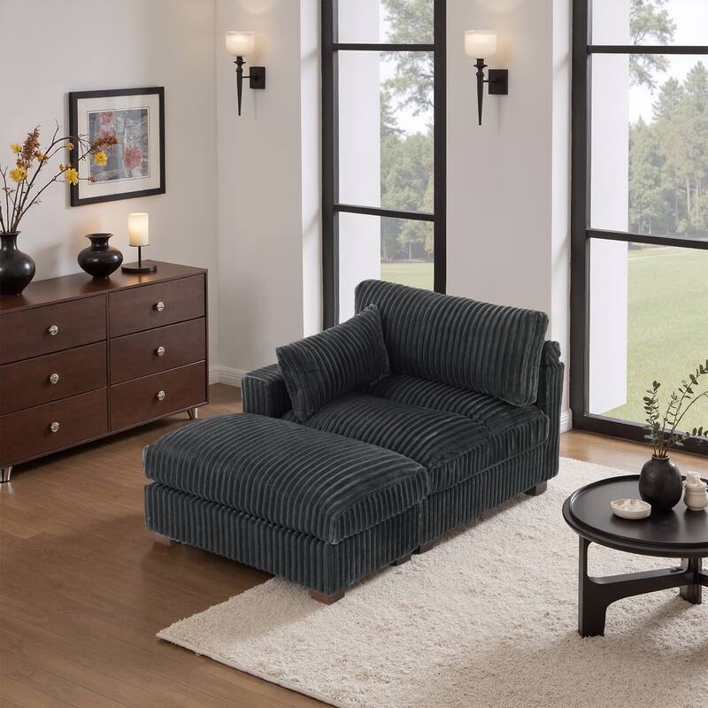 Plush Cloud Couch Modular Sectional Sofa with Ottoman