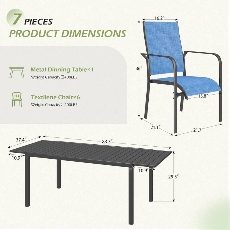 Patio Dining Set w Textilene / Swivel Rocking Chairs, Outdoor Table & Chairs w Adjustable Umbrella Hole, 5/7/9-Piece Garden Set