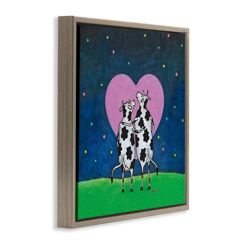 Stupell Loving Significant Udder Framed Floater Canvas Wall Art Design By Roger Straub