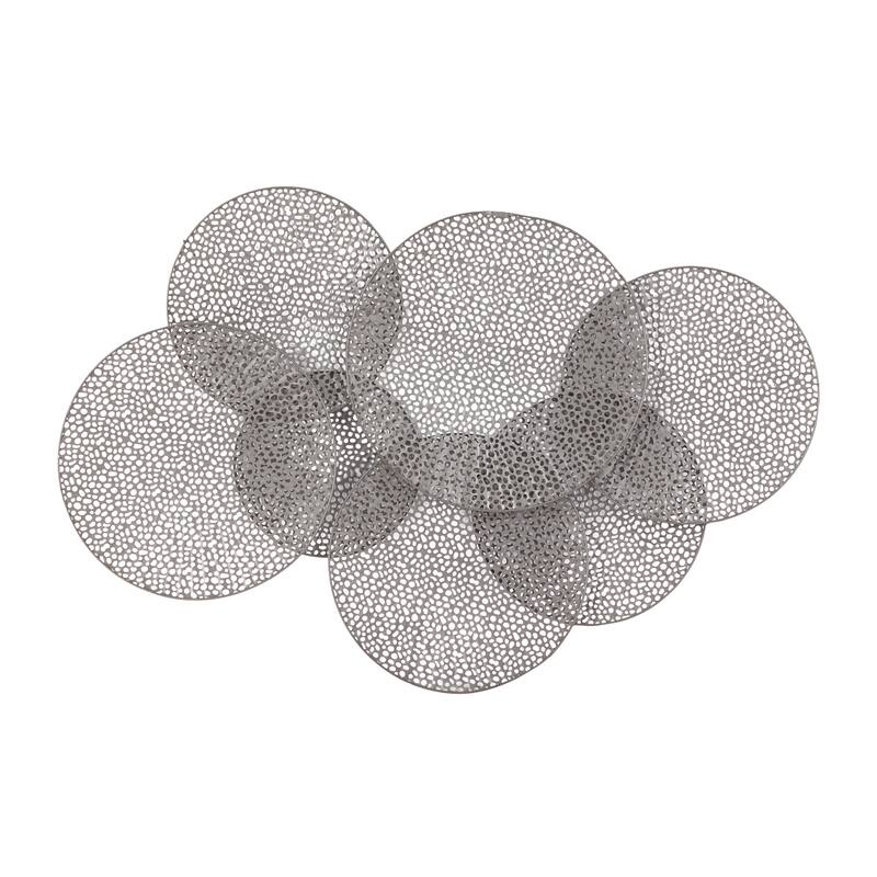 Black Metal Geometric Overlapping Perforated Plate Home Wall Decor