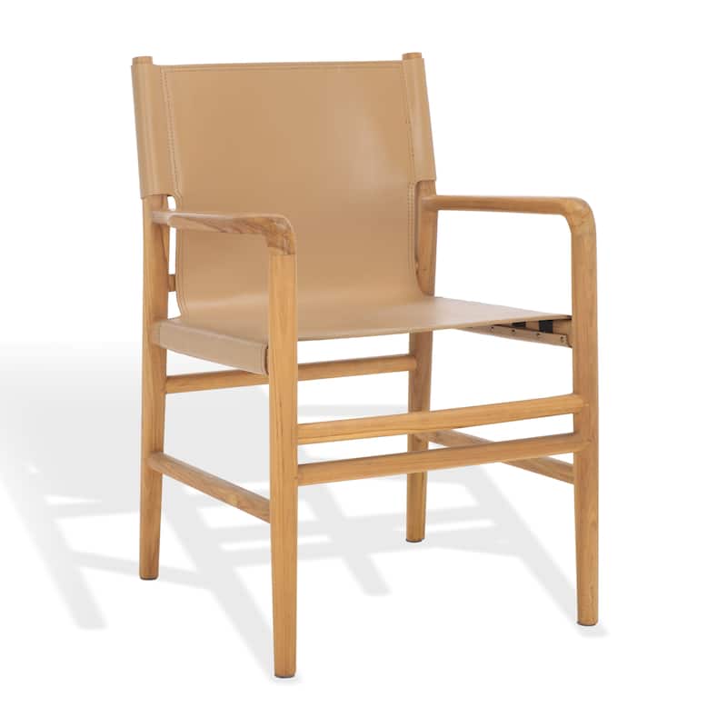 SAFAVIEH Couture Cassaphina Solid Wood Arm Chair, Fully Assembled - 22"W x 23"D x 34"H