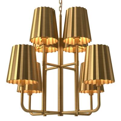 Alora Lighting CH528830 Plisse 8 Light 30" Wide Chandelier