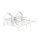 preview thumbnail 27 of 26, Double Twin Size Platform Kids Bed Frame with House-Shaped Headboard and Built-in Nightstand, No Box Spring Required, Grey