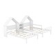 preview thumbnail 13 of 12, Double Twin Size Platform Kids Bed Frame with House-Shaped Headboard and Built-in Nightstand, No Box Spring Required, White