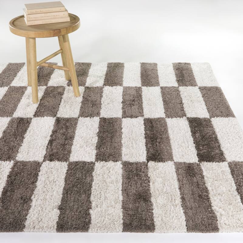 Lionel Modern Geometric Area Rug - 7'10" x 10' - Brown - Rectangle