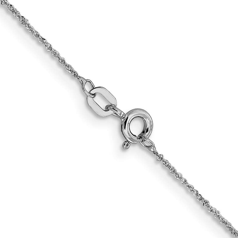 Curata Italian 14k White Gold 0.8mm Sparkle Singapore Chain Necklace Options: 16 18 20