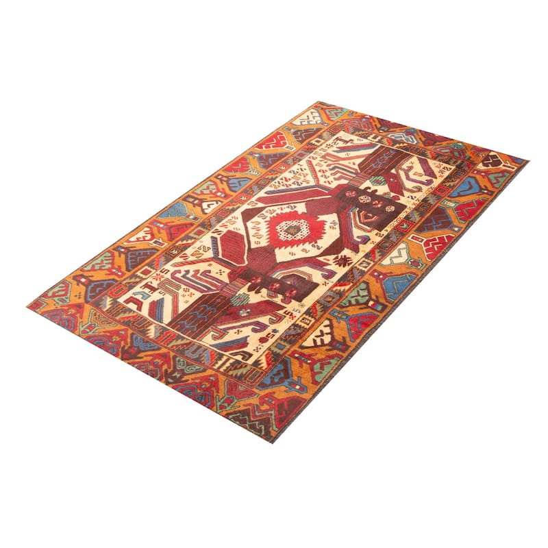ECARPETGALLERY Hand-knotted Teimani Cream Wool Rug - 3'10 x 6'8