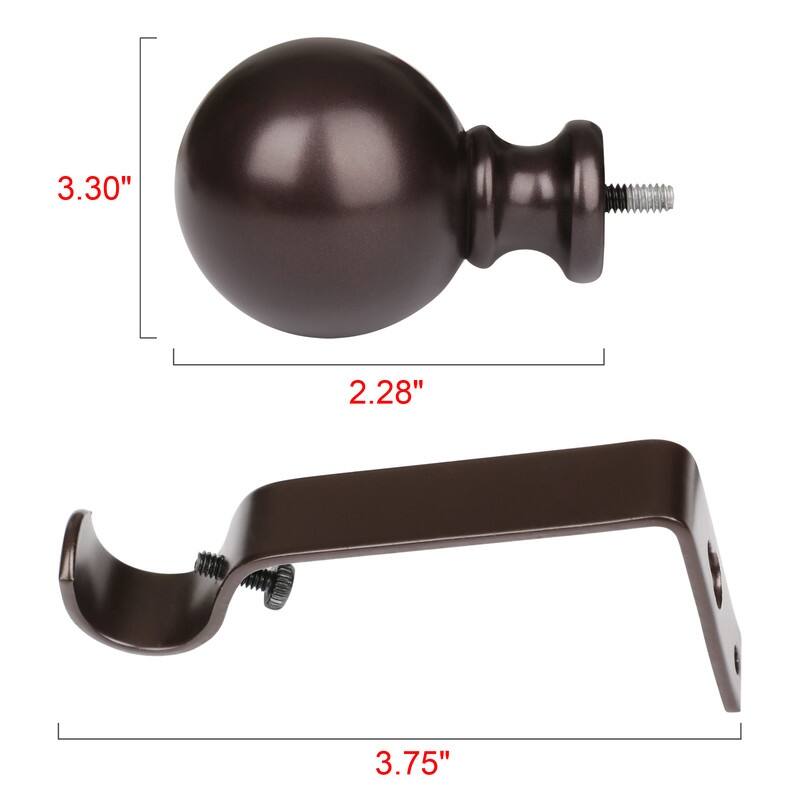 UTOPIA ALLEY 3/4 Inch Curtain Rod - Curtain Rods For Windows, Adjustable Drapery Rod